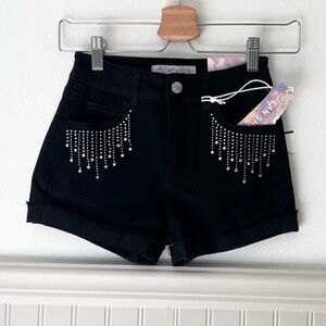 ⭐️ NEW Kids' Black Shorts with Sparkling Rhinestone Accents Girls Size Medium
